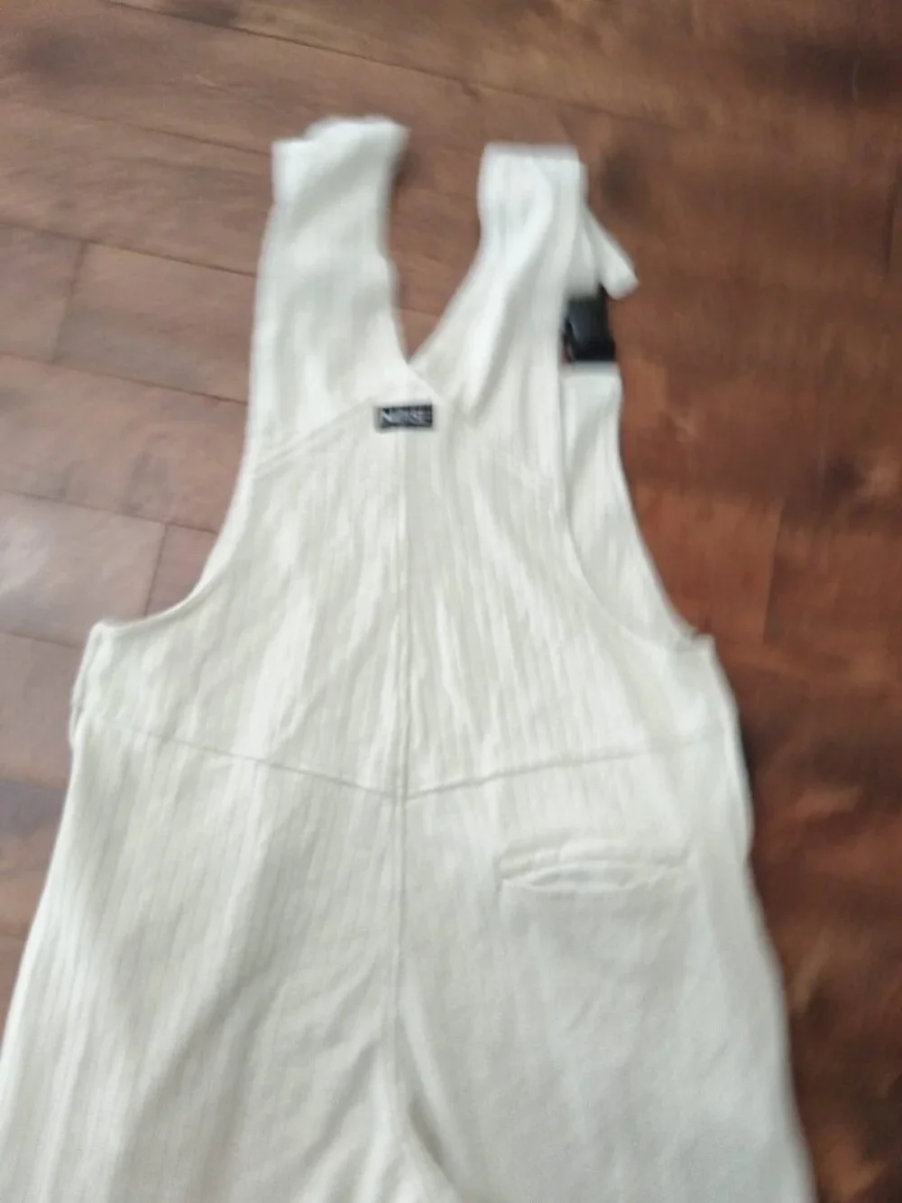 Noy's Classic Ribbed Cotton Jumpsuit, Cream/Off-White, Size S Made in Canada - Picture 10 of 14